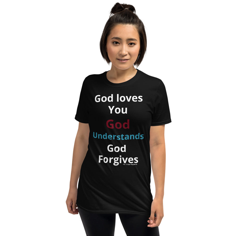 God Loves You (WH) Fitted Unisex T-shirt