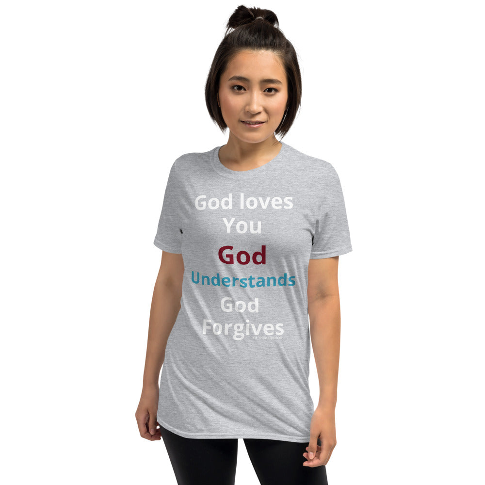 God Loves You (WH) Fitted Unisex T-shirt