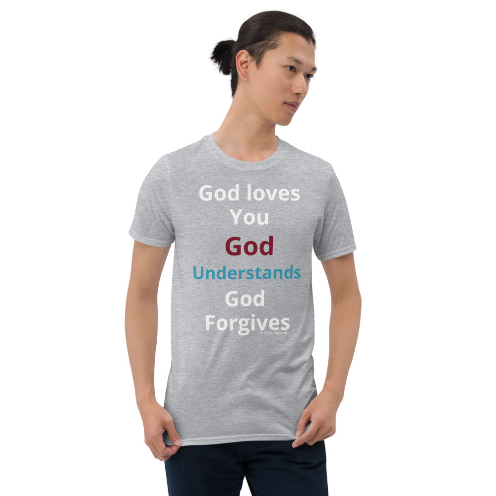 God Loves You (WH) Fitted Unisex T-shirt