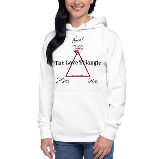 Love Triangle His & Her Unisex Hoodie (WH)