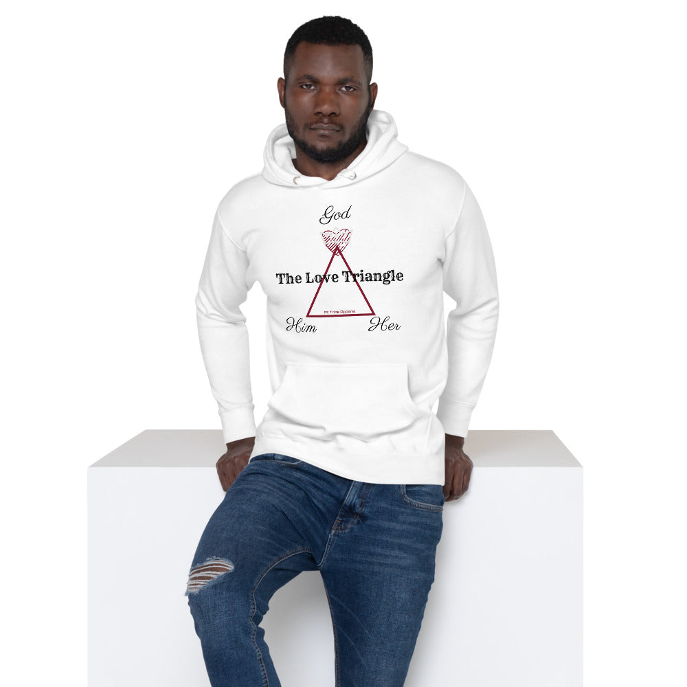 Love Triangle His & Her Unisex Hoodie (WH)